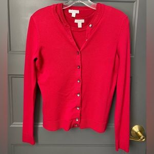 Charter Club Crimson Red Top and Cardigan Set | Small